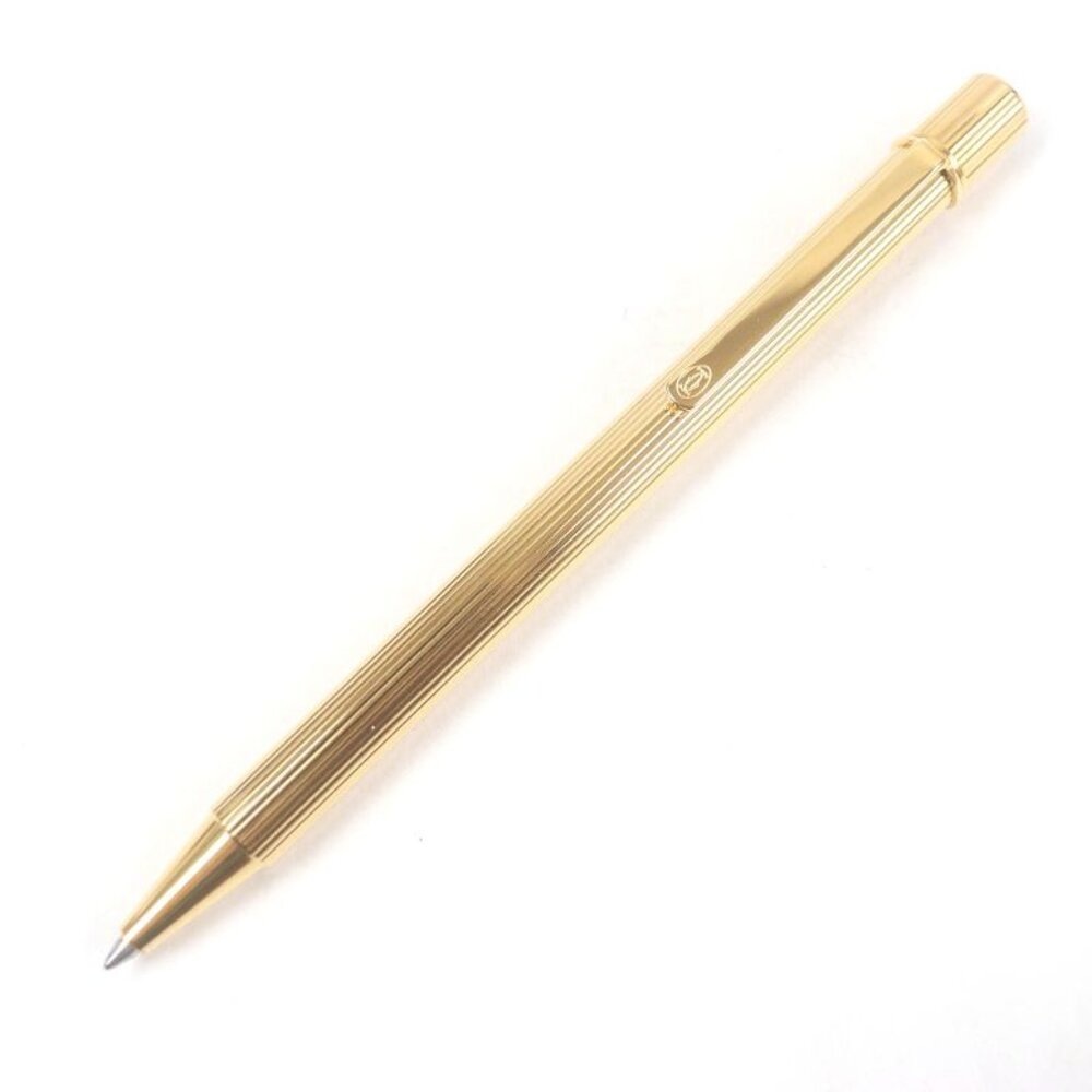 Cartier Must de Cartier Ballpoint Pen With Stripes Gold Case